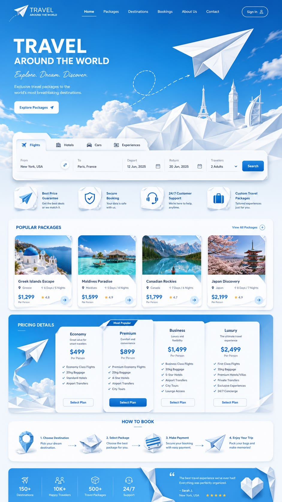 Travel Packages Landing Page