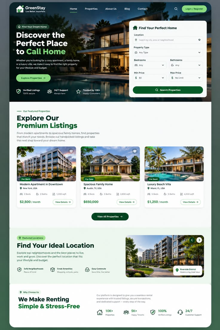 Real Estate Booking Landing Page