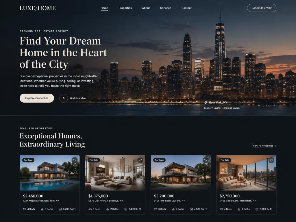 Real Estate Website Concept